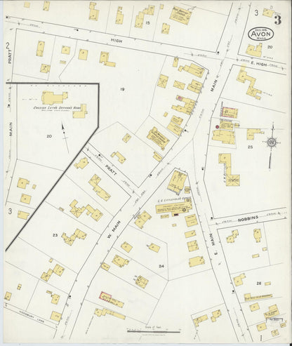 Sanborn Fire Insurance Map from Avon, Norfolk County, Massachusetts (1916), Sheet #0003 - Complete Map Set gallery image, historic Sanborn map, vintage wall art, Massachusetts Massachusetts