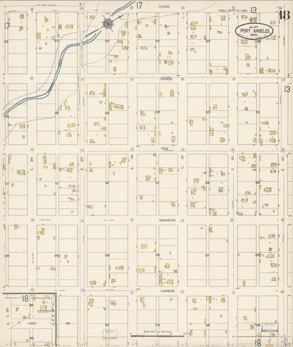 Sanborn Fire Insurance Map from Port Angeles, Clallam County, Washington (1917), Sheet #0018 - Complete Map Set gallery image, historic Sanborn map, vintage wall art, Washington Washington