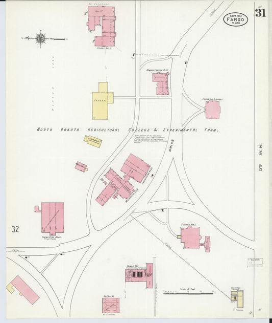 Sanborn Fire Insurance Map from Fargo, Cass County, North Dakota (1910), Sheet #0031 - Historic Sanborn Fire Insurance Map Print, vintage old map wall art, antique decor, genealogy gift, North Dakota North Dakota map