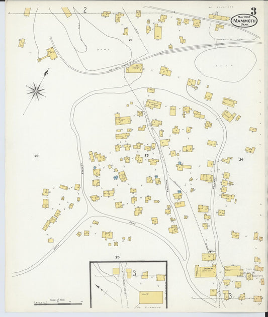 Sanborn Fire Insurance Map from Mammoth, Juab County, Utah (1908), Sheet #0003 - Historic Sanborn Fire Insurance Map Print, vintage old map wall art, antique decor, genealogy gift, Utah Utah map
