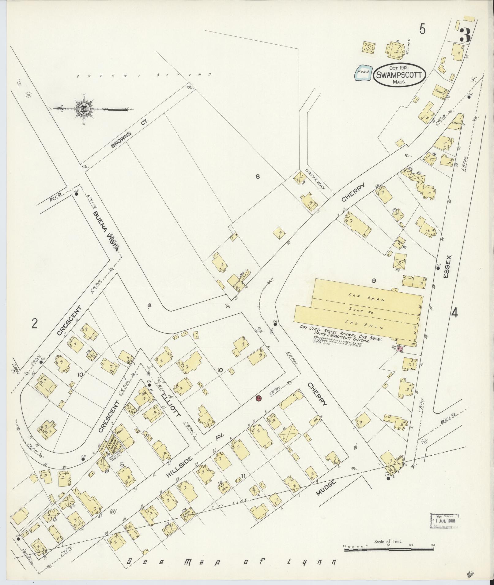 Sanborn Fire Insurance Map from Swampscott, Essex County, Massachusetts (1913), Sheet #0003 - Complete Map Set gallery image, historic Sanborn map, vintage wall art, Massachusetts Massachusetts