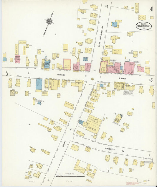 Sanborn Fire Insurance Map from Williamson, Wayne County, New York (1911), Sheet #0004 - Historic Sanborn Fire Insurance Map Print, vintage old map wall art, antique decor, genealogy gift, New York New York map