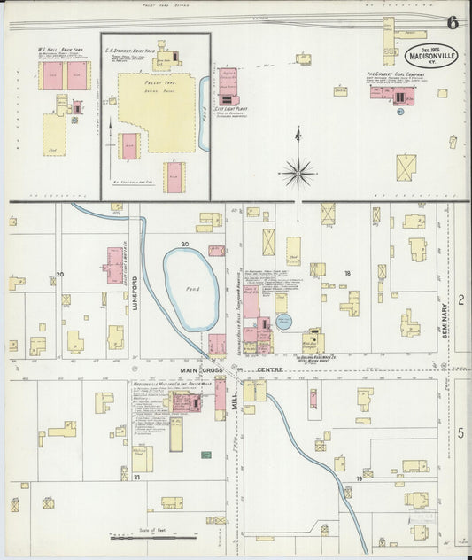 Sanborn Fire Insurance Map from Madisonville, Hopkins County, Kentucky (1906), Sheet #0006 - Historic Sanborn Fire Insurance Map Print, vintage old map wall art, antique decor, genealogy gift, Kentucky Kentucky map