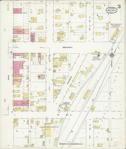 Sanborn Fire Insurance Map from Alexis, Warren County, Illinois (1913), Sheet #0003 - Historic Sanborn Fire Insurance Map Print, vintage old map wall art, antique decor, genealogy gift, Illinois Illinois map