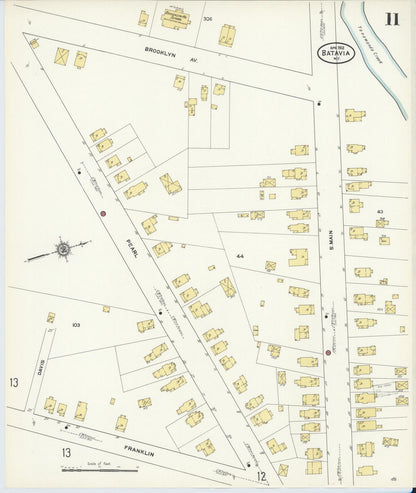 Sanborn Fire Insurance Map from Batavia, Genesee County, New York (1912), Sheet #0011 - Complete Map Set gallery image, historic Sanborn map, vintage wall art, New York New York