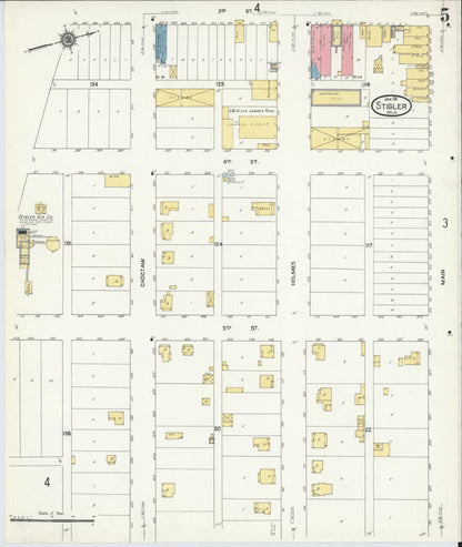 Sanborn Fire Insurance Map from Stigler, Haskell County, Oklahoma (1911), Sheet #0005 - Complete Map Set gallery image, historic Sanborn map, vintage wall art, Oklahoma Oklahoma