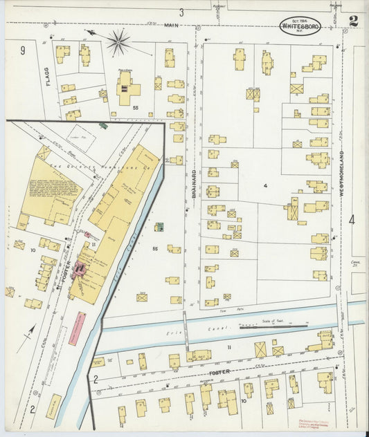 Sanborn Fire Insurance Map from Whitesboro, Oneida County, New York (1904), Sheet #0002 - Historic Sanborn Fire Insurance Map Print, vintage old map wall art, antique decor, genealogy gift, New York New York map