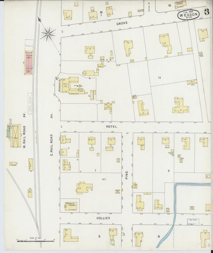 Sanborn Fire Insurance Map from Wesson, Copiah County, Mississippi (1895), Sheet #0003 - Complete Map Set gallery image, historic Sanborn map, vintage wall art, Mississippi Mississippi