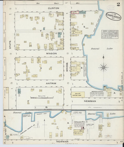 Sanborn Fire Insurance Map from Charlevoix, Charlevoix County, Michigan (1884), Sheet #0002 - Complete Map Set gallery image, historic Sanborn map, vintage wall art, Michigan Michigan