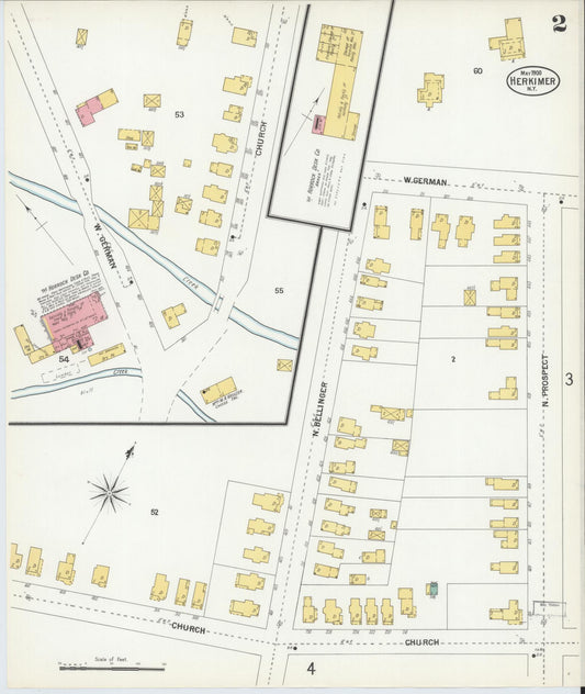 Sanborn Fire Insurance Map from Herkimer, Herkimer County, New York (1900), Sheet #0002 - Historic Sanborn Fire Insurance Map Print, vintage old map wall art, antique decor, genealogy gift, New York New York map