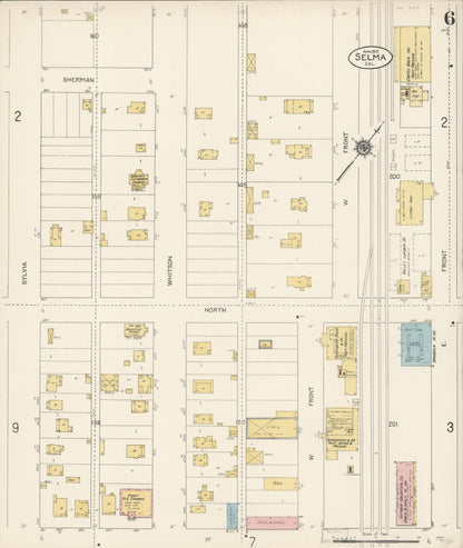 Sanborn Fire Insurance Map from Selma, Fresno County, California (1913), Sheet #0006 - Complete Map Set gallery image, historic Sanborn map, vintage wall art, California California