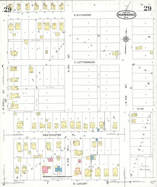 Sanborn Fire Insurance Map from Independence, Montgomery County, Kansas (1923), Sheet #0030 - Historic Sanborn Fire Insurance Map Print, vintage old map wall art, antique decor, genealogy gift, Kansas Kansas map