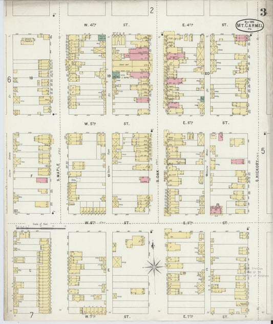 Sanborn Fire Insurance Map from Mount Carmel, Northumberland County, Pennsylvania (1896), Sheet #0003 - Historic Sanborn Fire Insurance Map Print, vintage old map wall art, antique decor, genealogy gift, Pennsylvania Pennsylvania map