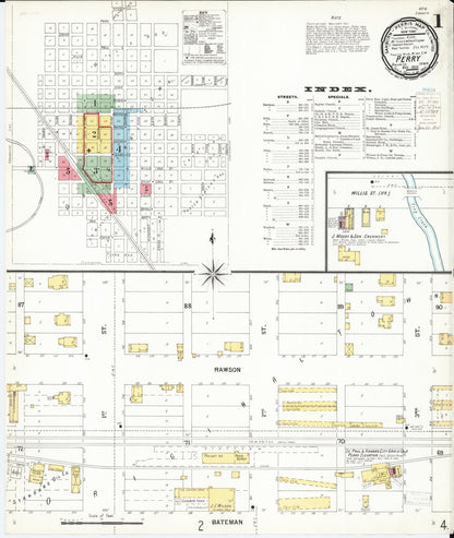 Sanborn Fire Insurance Map from Perry, Dallas County, Iowa (1900), Sheet #0001 - Historic Sanborn Fire Insurance Map Print