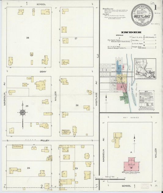 Sanborn Fire Insurance Map from Westlake, Calcasieu Parish, Louisiana. (1914) – Historic Sanborn Fire Insurance Map Print