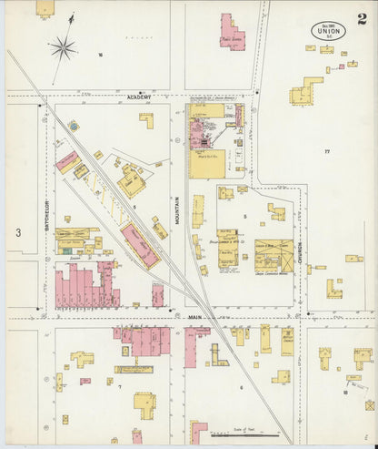 Sanborn Fire Insurance Map from Union, Union County, South Carolina (1902), Sheet #0002 - Complete Map Set gallery image, historic Sanborn map, vintage wall art, South Carolina South Carolina