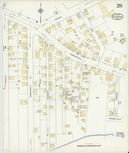 Sanborn Fire Insurance Map from Peabody, Essex County, Massachusetts (1914), Sheet #0026 - Complete Map Set gallery image, historic Sanborn map, vintage wall art, Massachusetts Massachusetts