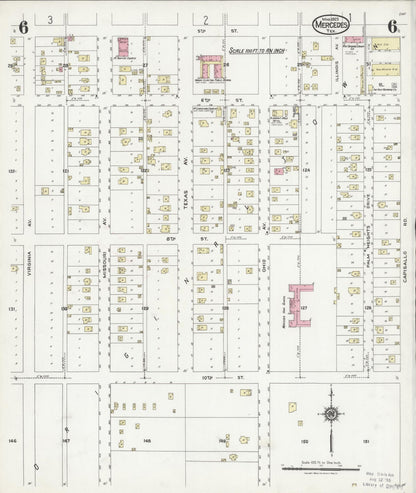 Sanborn Fire Insurance Map from Mercedes, Hidalgo County, Texas (1925), Sheet #0006 - Complete Map Set gallery image, historic Sanborn map, vintage wall art, Texas Texas