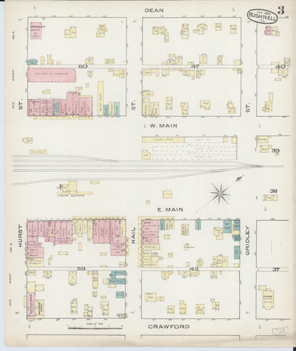 Sanborn Fire Insurance Map from Bushnell, Mcdonough County, Illinois (1886), Sheet #0003 - Historic Sanborn Fire Insurance Map Print, vintage old map wall art, antique decor, genealogy gift, Illinois Illinois map