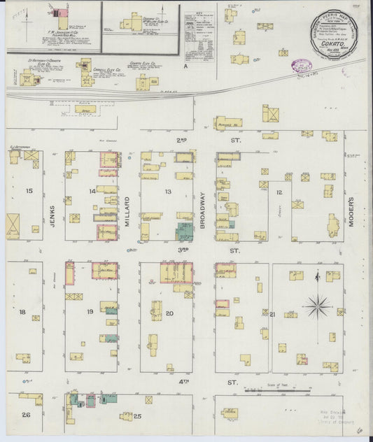 Sanborn Fire Insurance Map from Cokato, Wright County, Minnesota (1893), Sheet #0001 - Historic Sanborn Fire Insurance Map Print, vintage old map wall art, antique decor, genealogy gift, Minnesota Minnesota map