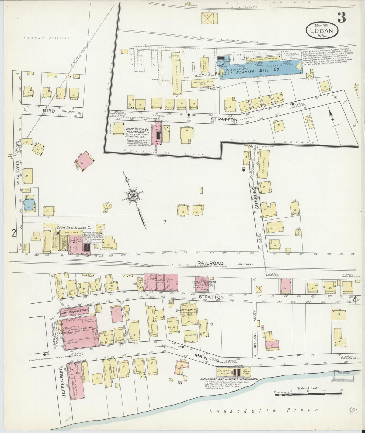 Sanborn Fire Insurance Map from Logan, Logan County, West Virginia (1914), Sheet #0003 - Complete Map Set gallery image, historic Sanborn map, vintage wall art, West Virginia West Virginia