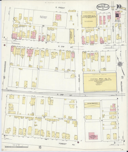 Sanborn Fire Insurance Map from Maysville, Mason County, Kentucky (1914), Sheet #0010 - Complete Map Set gallery image, historic Sanborn map, vintage wall art, Kentucky Kentucky