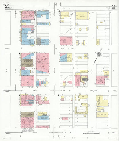 Sanborn Fire Insurance Map from Pecos, Reeves County, Texas (1939), Sheet #0002 - Historic Sanborn Fire Insurance Map Print, vintage old map wall art, antique decor, genealogy gift, Texas Texas map