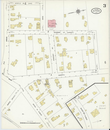 Sanborn Fire Insurance Map from Afton, Chenango County, New York (1912), Sheet #0003 - Complete Map Set gallery image, historic Sanborn map, vintage wall art, New York New York