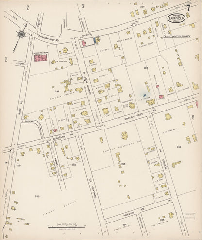 Sanborn Fire Insurance Map from Fairfield, Fairfield County, Connecticut (1922), Sheet #0007 - Complete Map Set gallery image, historic Sanborn map, vintage wall art, Connecticut Connecticut