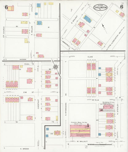 Sanborn Fire Insurance Map from Shillington, Berks County, Pennsylvania (1928), Sheet #0006 - Complete Map Set gallery image, historic Sanborn map, vintage wall art, Pennsylvania Pennsylvania