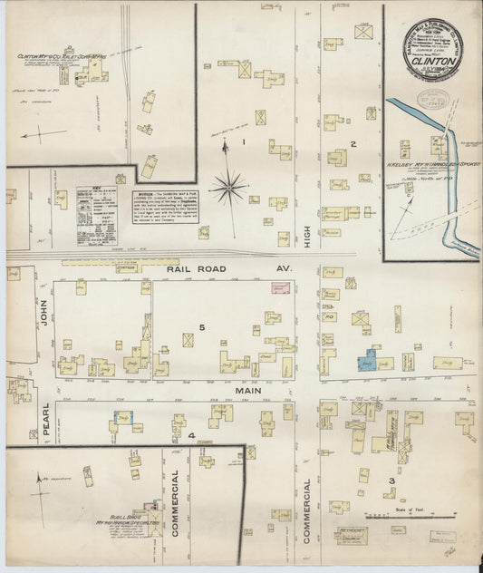 Sanborn Fire Insurance Map from Clinton, Middlesex County, Connecticut (1884), Sheet #0001 - Historic Sanborn Fire Insurance Map Print, vintage old map wall art, antique decor, genealogy gift, Connecticut Connecticut map