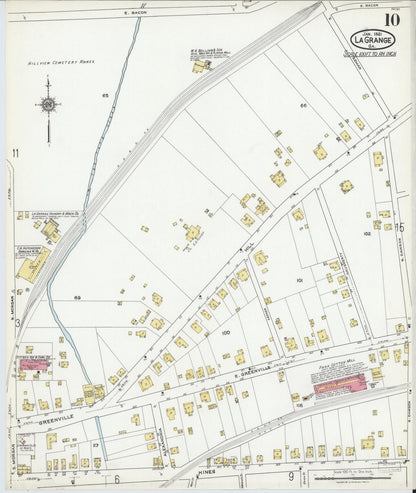 Sanborn Fire Insurance Map from La Grange, Troup County, Georgia (1921), Sheet #0010 - Complete Map Set gallery image, historic Sanborn map, vintage wall art, Georgia Georgia