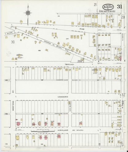 Sanborn Fire Insurance Map from Albany, Dougherty County, Georgia (1920), Sheet #0031 - Complete Map Set gallery image, historic Sanborn map, vintage wall art, Georgia Georgia