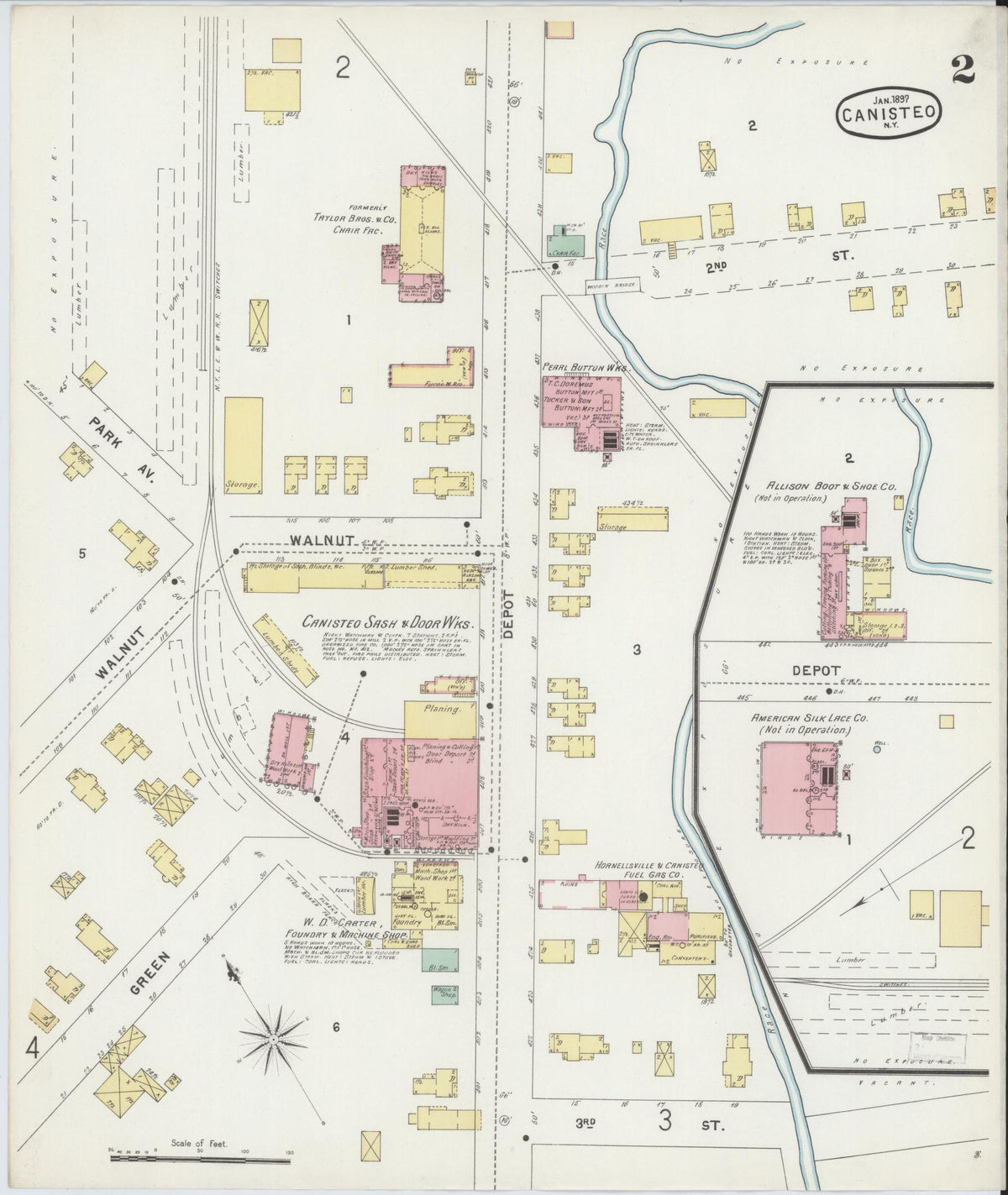 Sanborn Fire Insurance Map from Canisteo, Steuben County, New York (1897), Sheet #0002 - Complete Map Set gallery image, historic Sanborn map, vintage wall art, New York New York