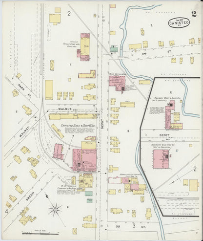 Sanborn Fire Insurance Map from Canisteo, Steuben County, New York (1897), Sheet #0002 - Complete Map Set gallery image, historic Sanborn map, vintage wall art, New York New York