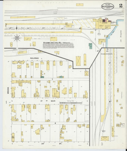 Sanborn Fire Insurance Map from Michigamme, Marquette County, Michigan (1902), Sheet #0002 - Historic Sanborn Fire Insurance Map Print, vintage old map wall art, antique decor, genealogy gift, Michigan Michigan map