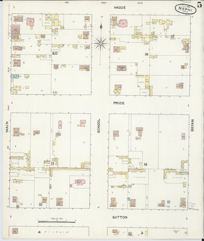 Sanborn Fire Insurance Map from Nephi, Juab County, Utah (1890), Sheet #0005 - Complete Map Set gallery image, historic Sanborn map, vintage wall art, Utah Utah