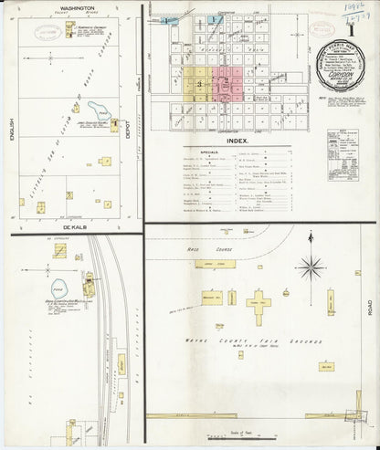 Sanborn Fire Insurance Map from Corydon, Wayne County, Iowa (1898), Sheet #0001 - Historic Sanborn Fire Insurance Map Print