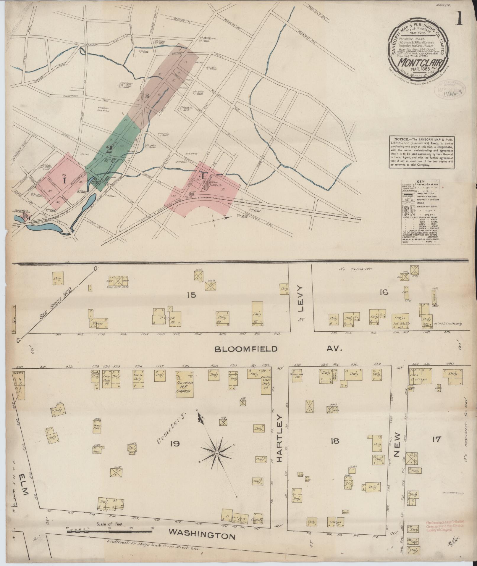 Sanborn Fire Insurance Map from Montclair, Essex County, New Jersey. (1885) – Historic Sanborn Fire Insurance Map Print