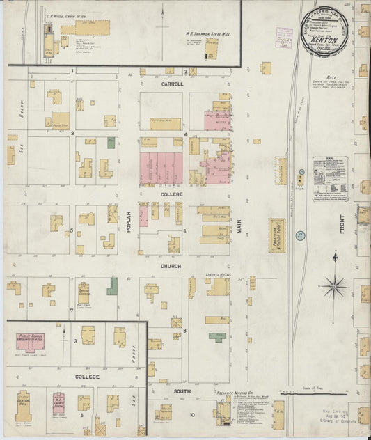 Sanborn Fire Insurance Map from Kenton, Obion And Gibson Counties, Tennessee (1901), Sheet #0001 - Historic Sanborn Fire Insurance Map Print, vintage old map wall art, antique decor, genealogy gift, Tennessee Tennessee map