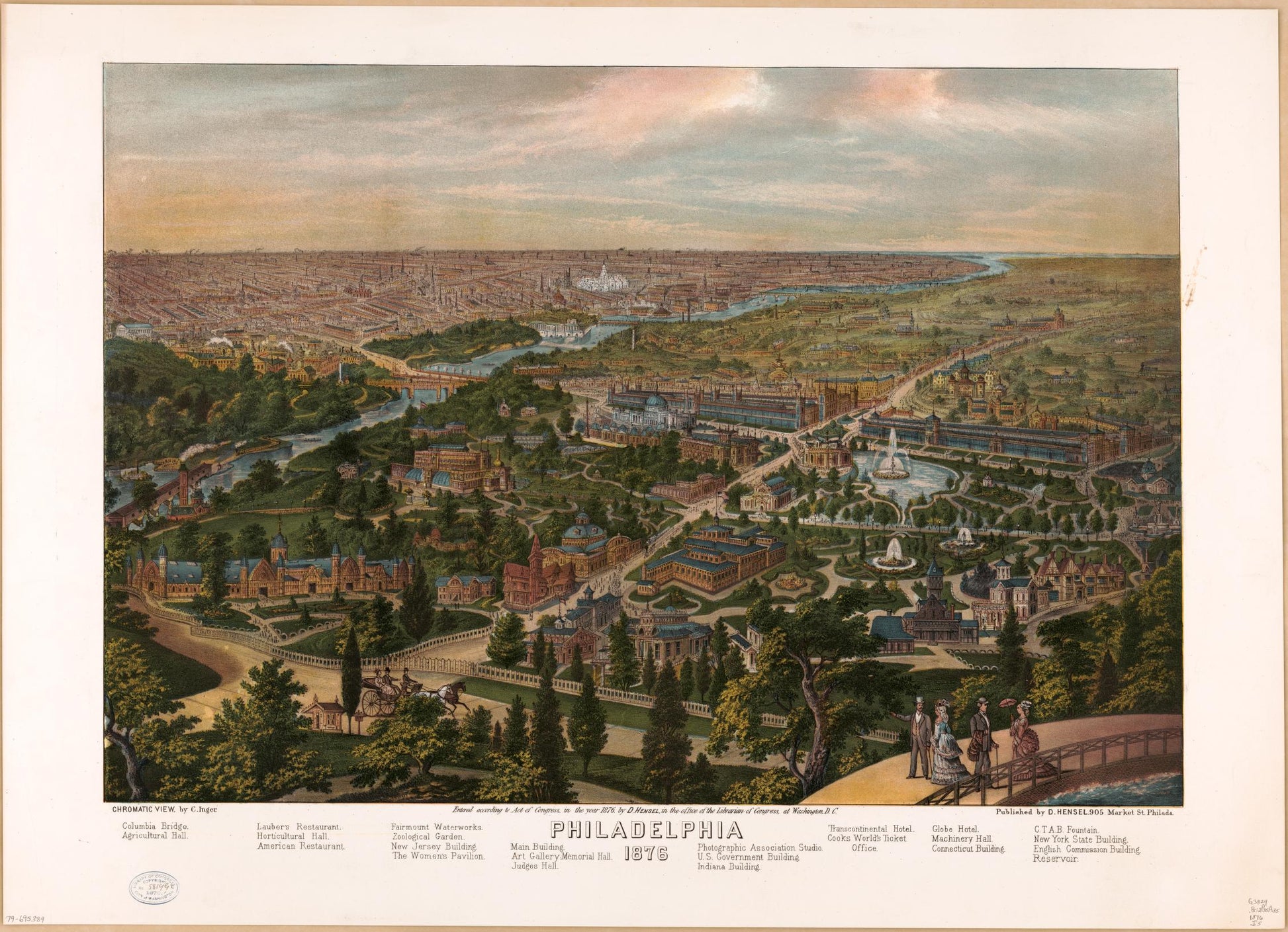 Philadelphia, 1876 : chromatic view (1876) – Historic Bird’s-Eye View Panorama Print
