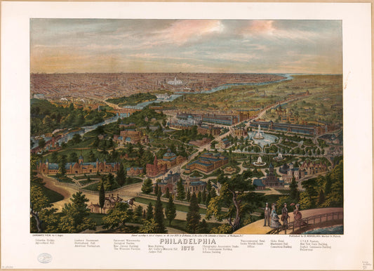 Philadelphia, 1876 : chromatic view (1876) – Historic Bird’s-Eye View Panorama Print