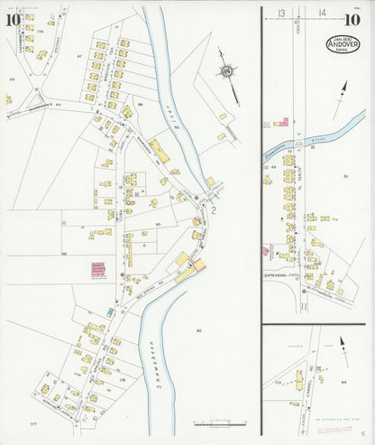 Sanborn Fire Insurance Map from Andover, Essex County, Massachusetts (1930), Sheet #0010 - Complete Map Set gallery image, historic Sanborn map, vintage wall art, Massachusetts Massachusetts