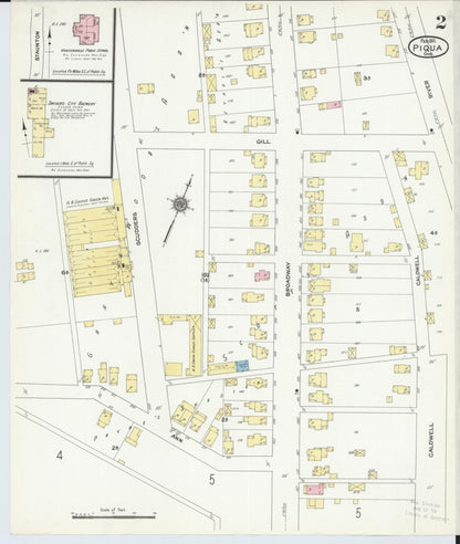 Sanborn Fire Insurance Map from Piqua, Miami County, Ohio (1911), Sheet #0002 - Complete Map Set gallery image, historic Sanborn map, vintage wall art, Ohio Ohio