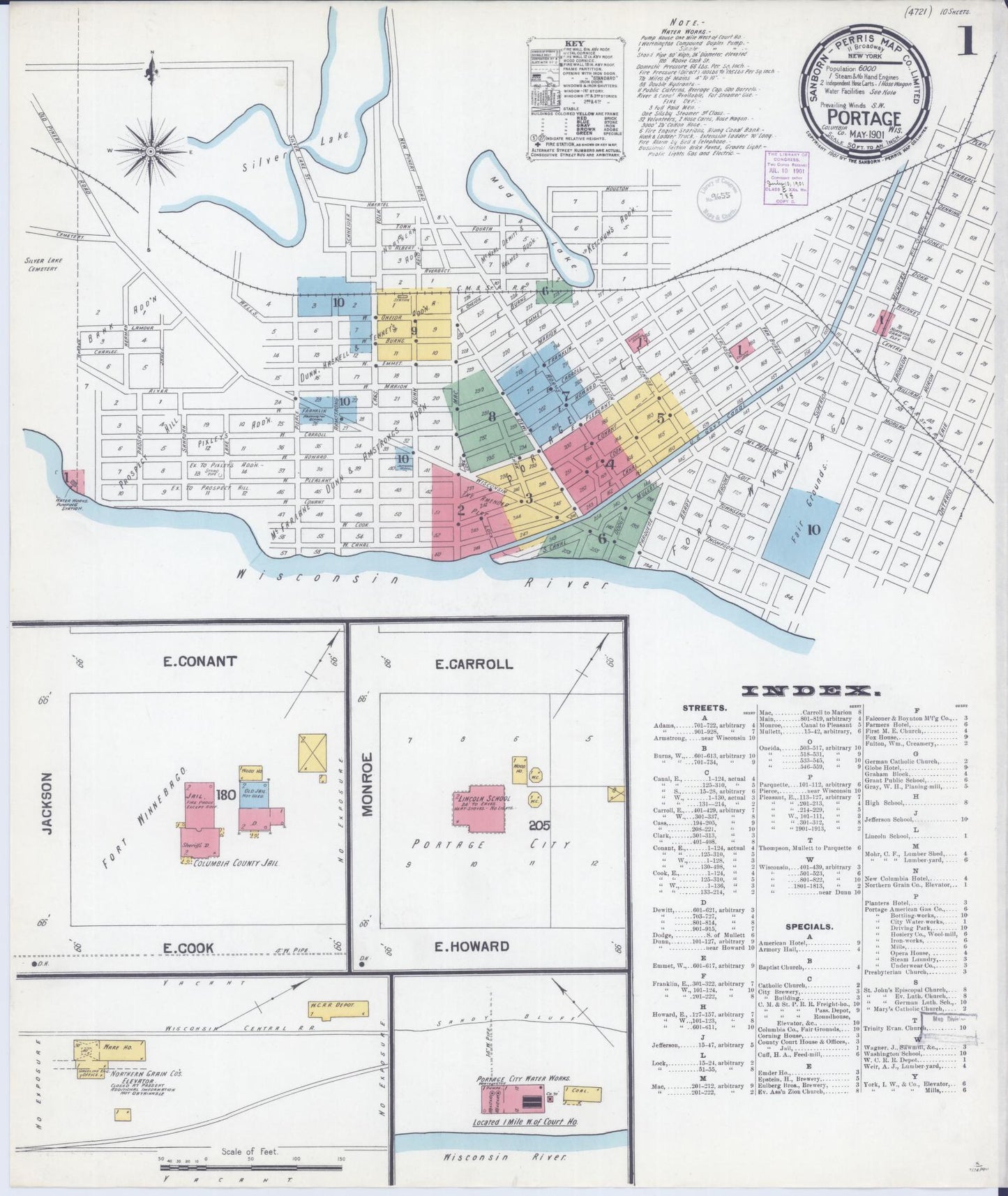 Portage, Columbia County, Wisconsin (1901) – Sanborn Fire Insurance Map – Map View