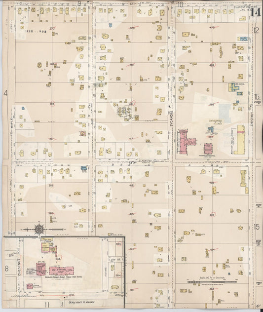 Sanborn Fire Insurance Map from Clarkston, Asotin County, Washington (1949), Sheet #0014 - Historic Sanborn Fire Insurance Map Print, vintage old map wall art, antique decor, genealogy gift, Washington Washington map
