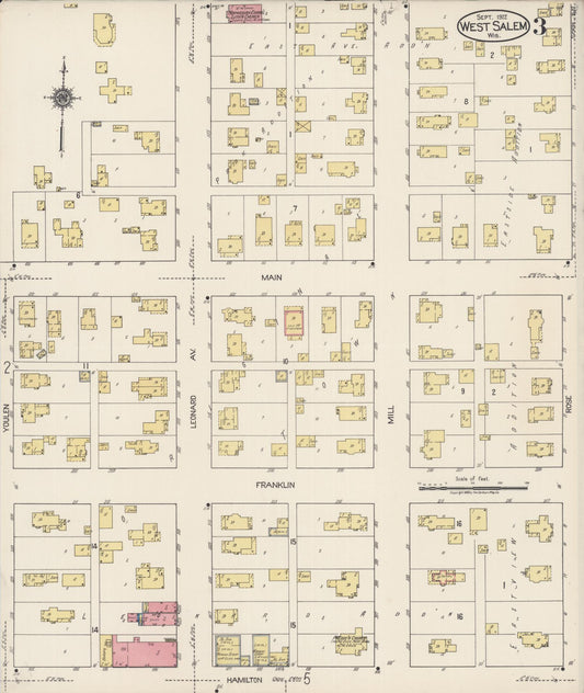 Sanborn Fire Insurance Map from West Salem, La Crosse County, Wisconsin (1922), Sheet #0003 - Historic Sanborn Fire Insurance Map Print, vintage old map wall art, antique decor, genealogy gift, Wisconsin Wisconsin map