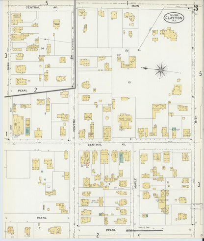 Sanborn Fire Insurance Map from Clayton, Gloucester County, New Jersey (1905), Sheet #0003 - Historic Sanborn Fire Insurance Map Print, vintage old map wall art, antique decor, genealogy gift, New Jersey New Jersey map