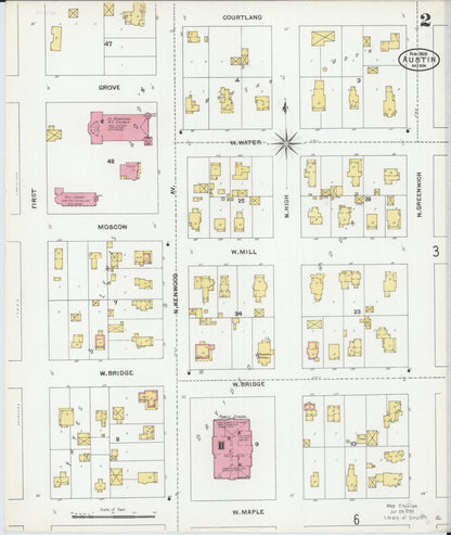 Sanborn Fire Insurance Map from Austin, Mower County, Minnesota (1905), Sheet #0002 - Complete Map Set gallery image, historic Sanborn map, vintage wall art, Minnesota Minnesota