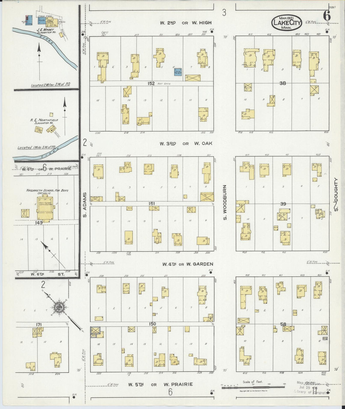 Sanborn Fire Insurance Map from Lake City, Wabasha County, Minnesota (1921), Sheet #0006 - Complete Map Set gallery image, historic Sanborn map, vintage wall art, Minnesota Minnesota